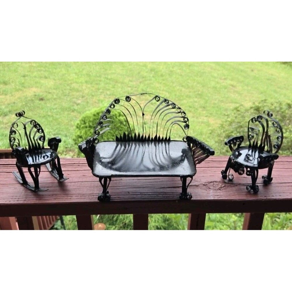 3 Piece Tin/Aluminum Can Small Furniture Set
